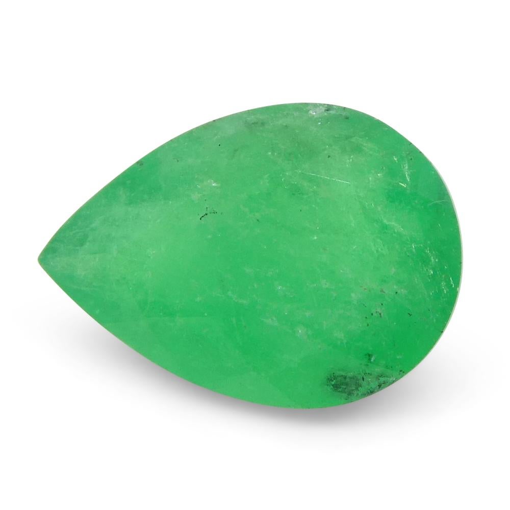 1.18ct Pear Green Emerald from Colombia For Sale 11