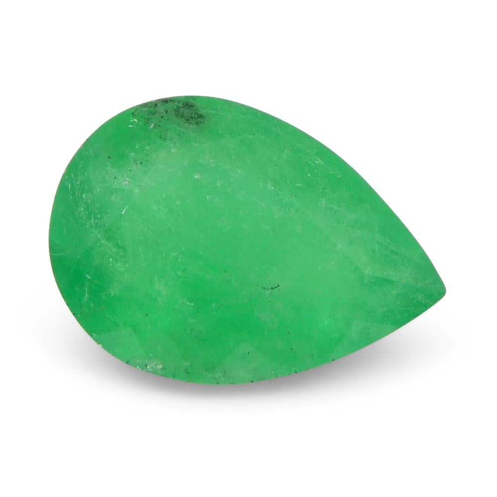 1.18ct Pear Green Emerald from Colombia For Sale 12