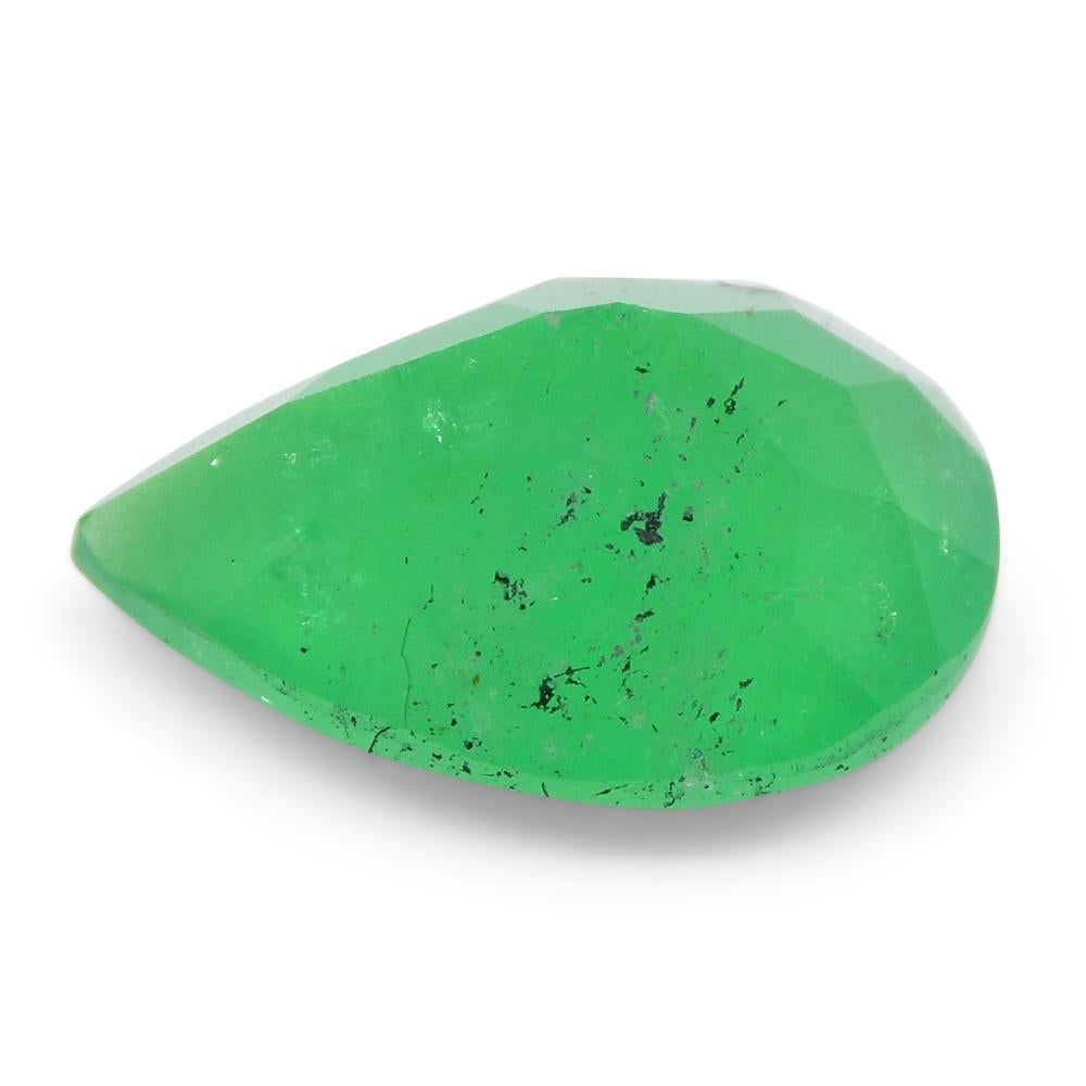 1.18ct Pear Green Emerald from Colombia For Sale 6