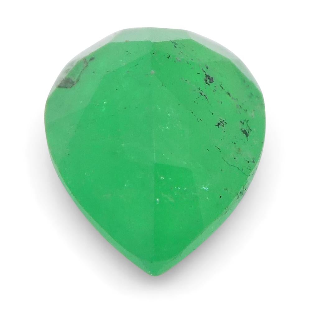 1.18ct Pear Green Emerald from Colombia For Sale 1