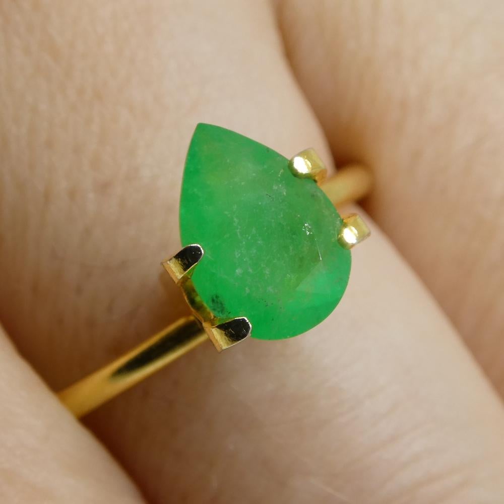 1.18 Karat birnengrüner Smaragd aus Kolumbien im Angebot 3