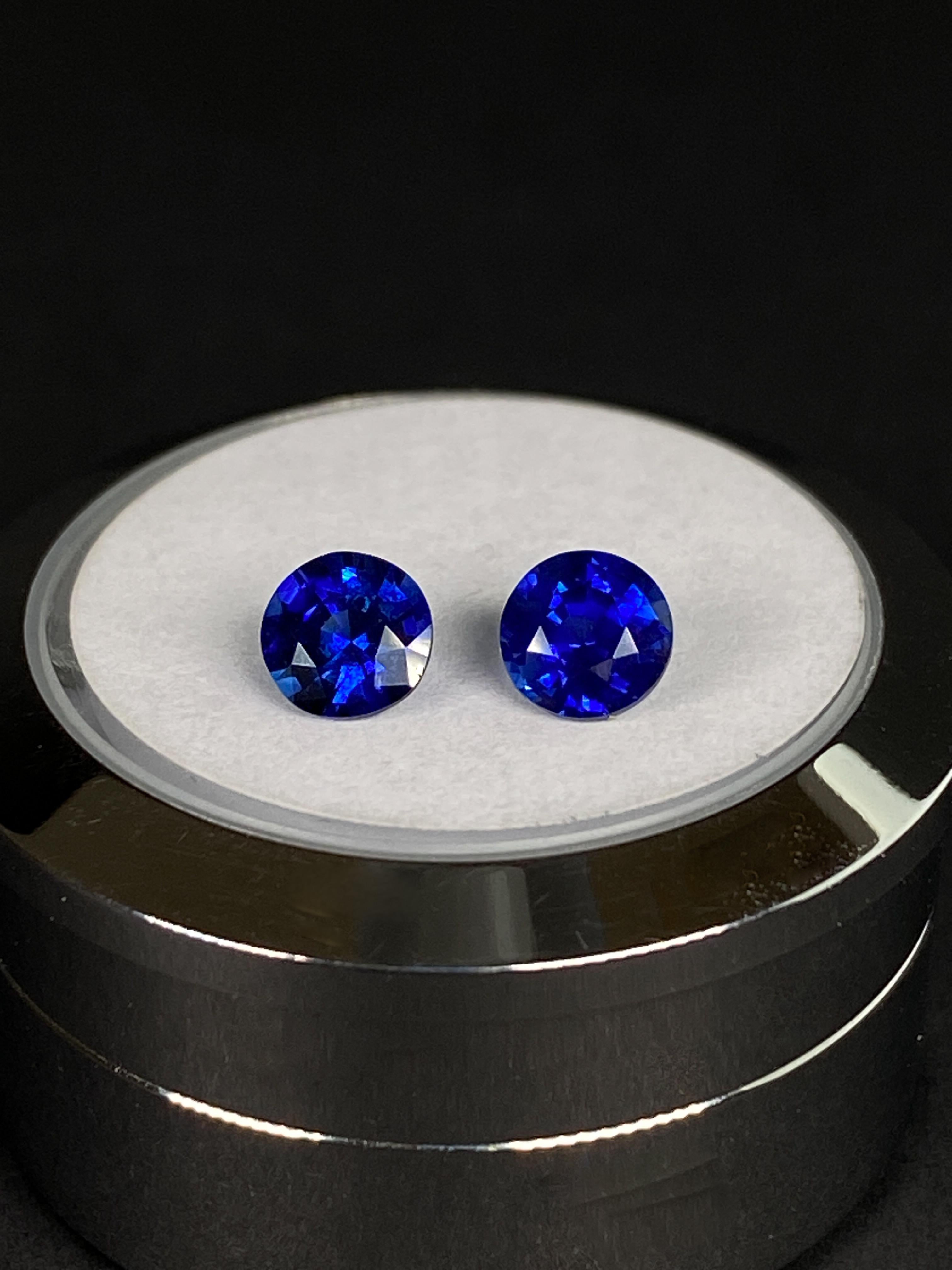 1.18ct Royal Blue Sapphire Pair In New Condition For Sale In Christchurch, NZ