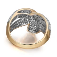 1.18Cttw Pave Set Round Cut Diamond Ladies Cocktail Ring 14K Yellow Gold SZ 7.5