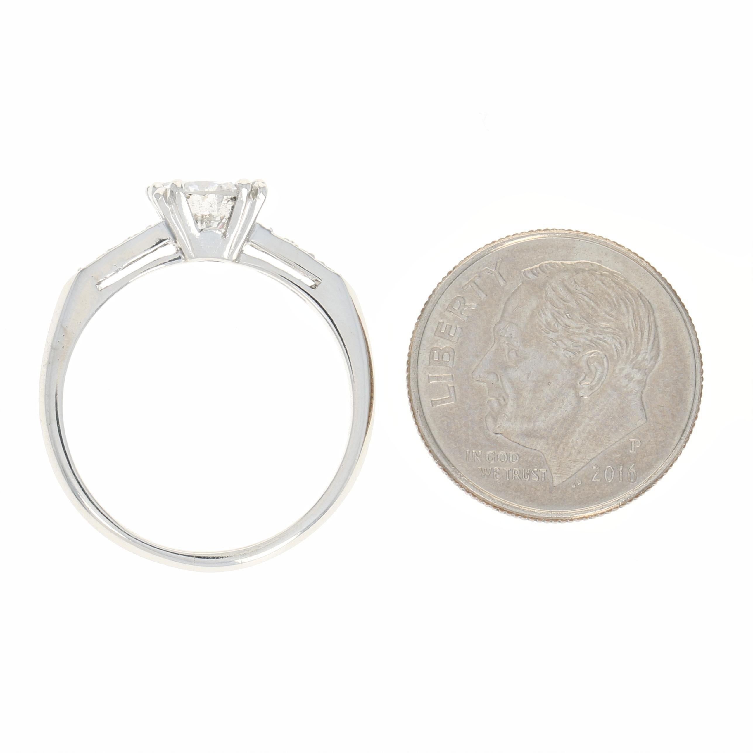1.18 Carat Round Cut Diamond Vintage Engagement Ring, 900 Platinum In Good Condition In Greensboro, NC