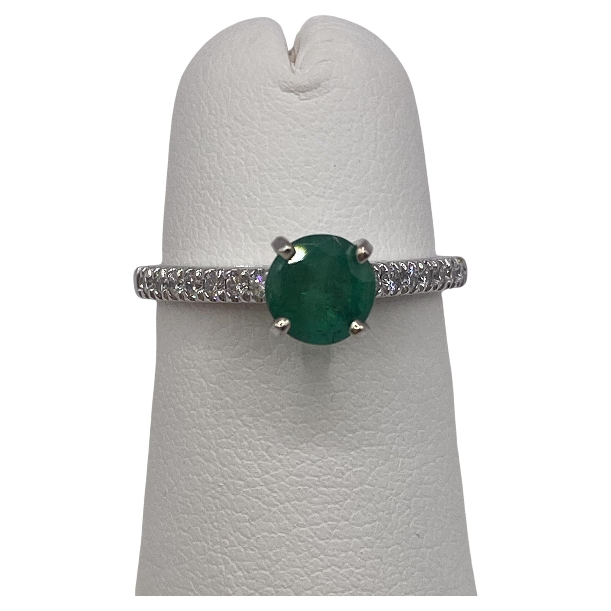 .69ct Emerald Diamond Ring 14KT White Gold