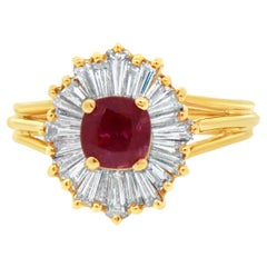 18kt Yellow Gold Ruby and Diamond Sweet Ballerina Ring