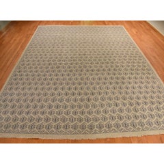 11'8 "x14'9" Dutch White Turkish Knot Design 100% Wool Hand Knotted Oversized Rugs (Tappeto di grandi dimensioni)