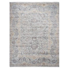 11'8 "x15'3" Verde Seta annodata a mano con Lana Mughal Empire Design/One Tappeto di grandi dimensioni
