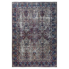 11'8"x17' Ivory Antique Zoroastrian Lavar Karman Hand Knotted Wool Oversized Rug