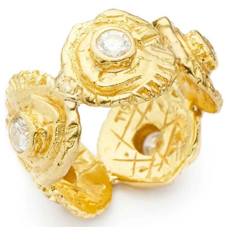 Brilliant Cut Susan Lister Locke The Minou Ring Set with 1.19 Carat Diamonds in 18 Karat Gold For Sale