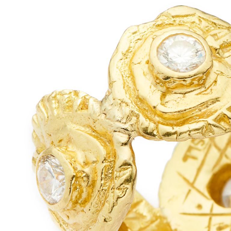 Women's Susan Lister Locke The Minou Ring Set with 1.19 Carat Diamonds in 18 Karat Gold For Sale
