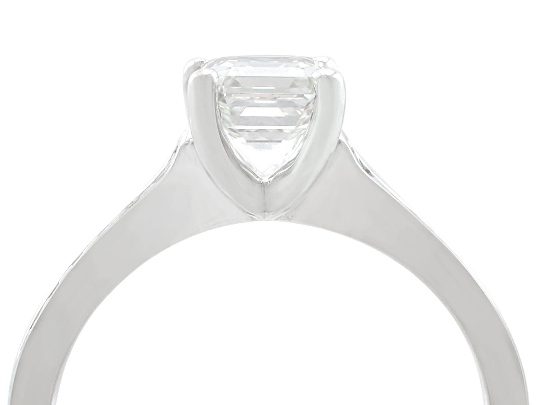A stunning, fine and impressive 1.19 carat diamond and platinum solitaire ring; part of our diverse range of engagement rings and diamond jewellery.

This stunning contemporary diamond solitaire ring has been crafted in platinum.

The simple four