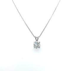 1.19 Carat F Color, SI2-I1 Clarity Diamond Pendant in 18K White Gold