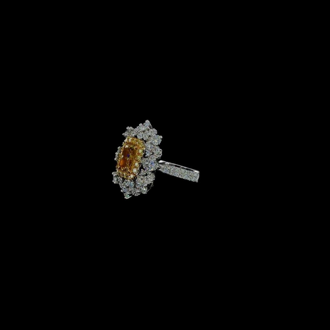1.19 Carat Fancy Brownish Yellow Diamond Ring VS1 Clarity GIA Certified For Sale 2