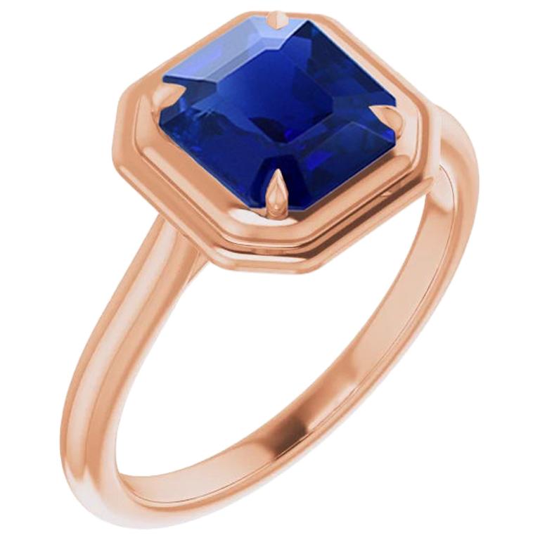 1.19 Carat Natural Burma Sapphire 'No Heat' 18 Karat Rose Gold Ring