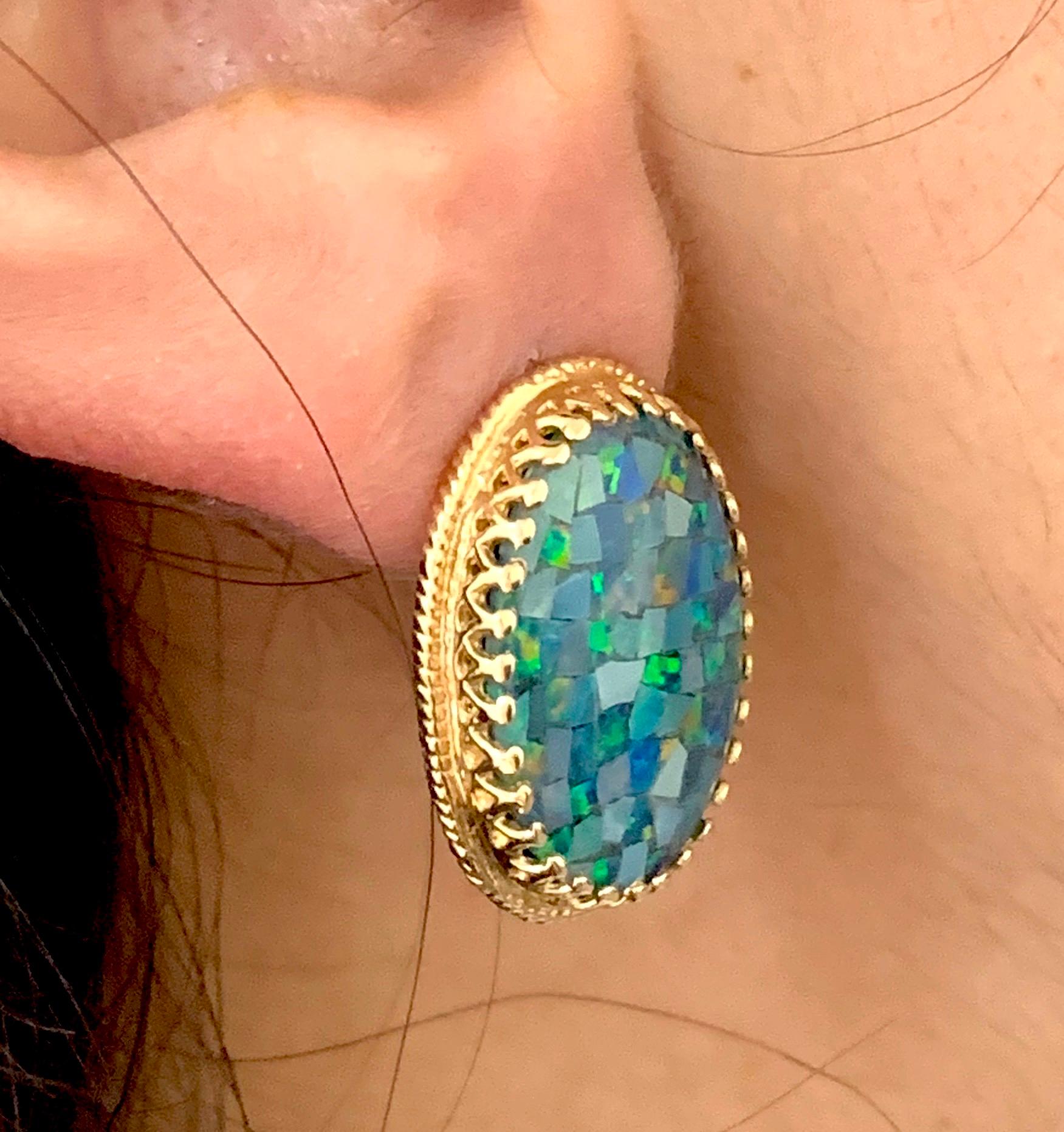 11.9 Carat Opal Stud Earrings 1