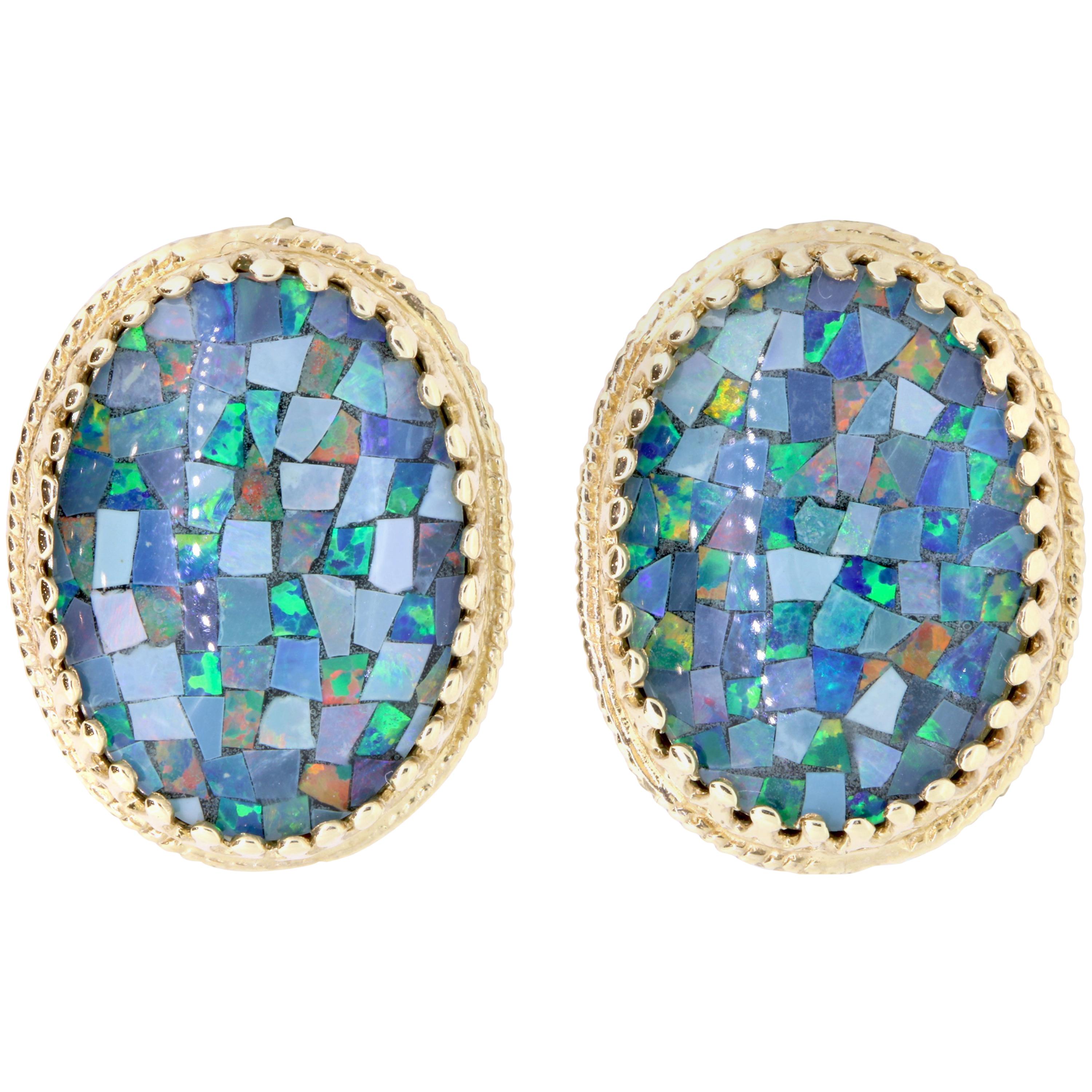11.9 Carat Opal Stud Earrings