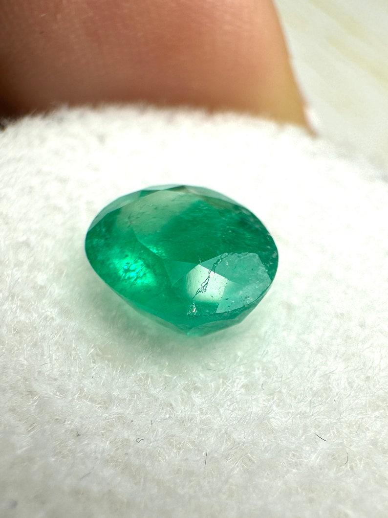 Modern 1.19 Carat Rich Green Colombian Emerald - Oval Cut May Birthstone Gem For Sale