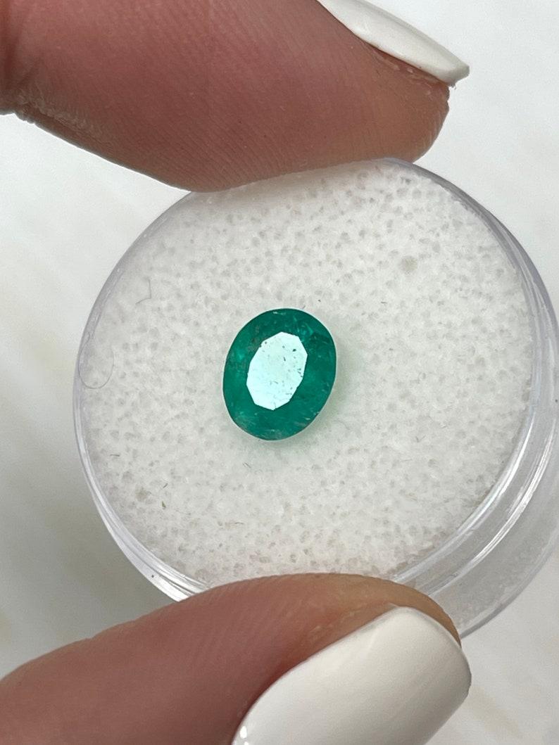 Women's 1.19 Carat Rich Green Colombian Emerald - Oval Cut May Birthstone Gem For Sale