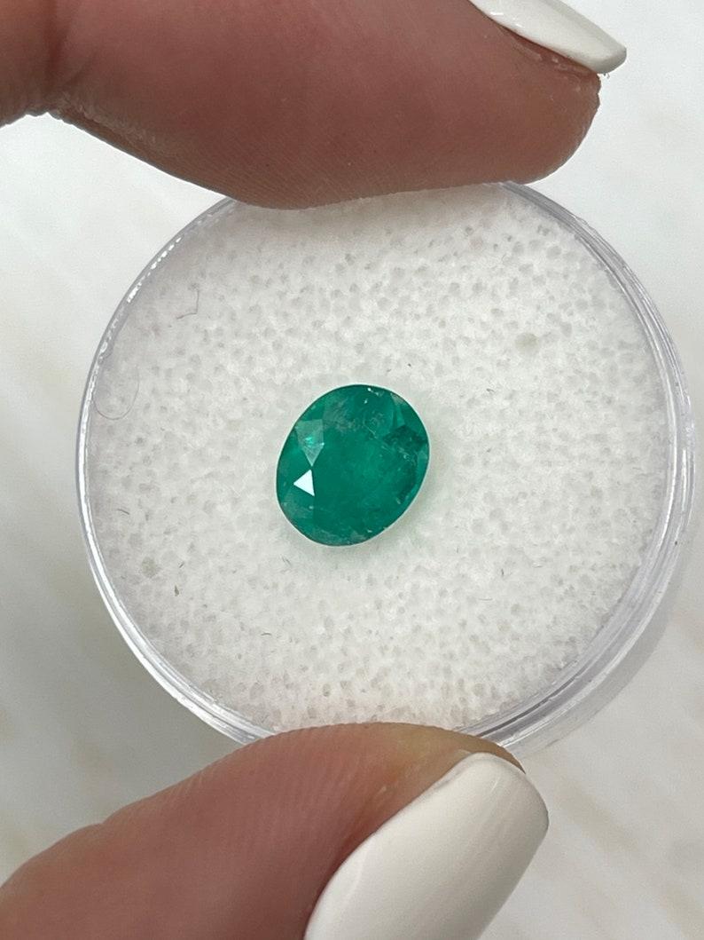 1.19 Carat Rich Green Colombian Emerald - Oval Cut May Birthstone Gem For Sale 1