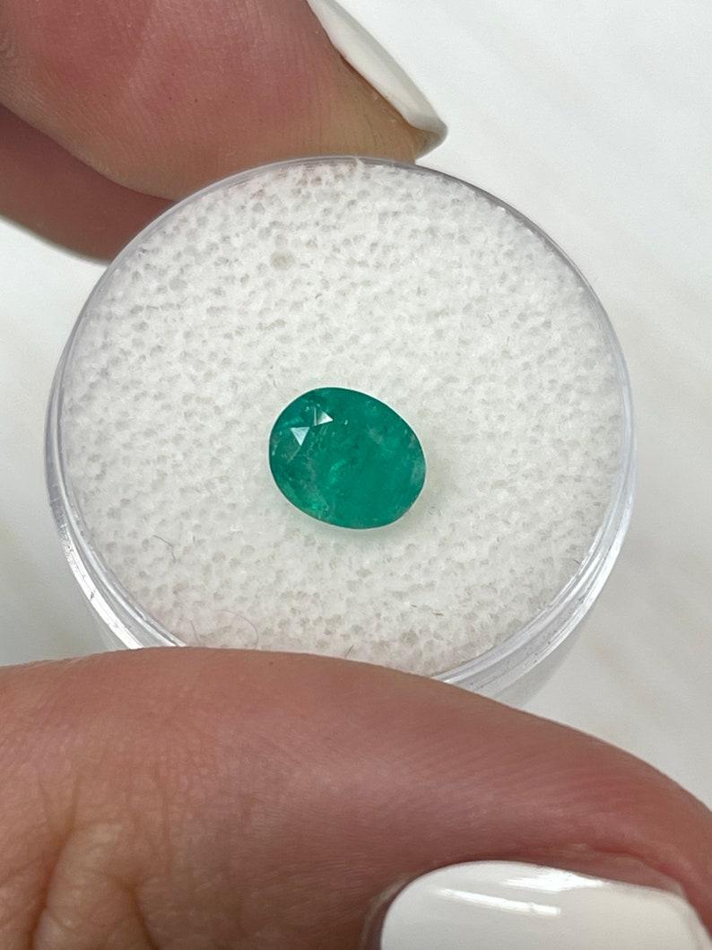 1.19 Carat Rich Green Colombian Emerald - Oval Cut May Birthstone Gem For Sale 2