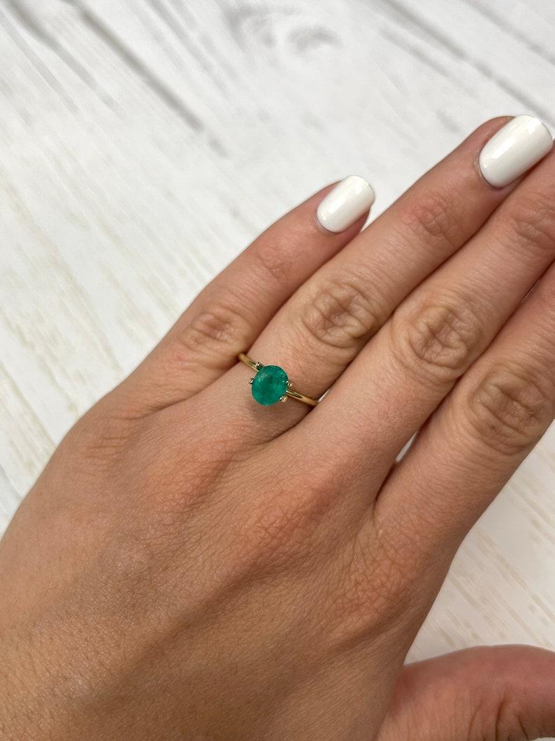 1.19 Carat Rich Green Colombian Emerald - Oval Cut May Birthstone Gem For Sale 4