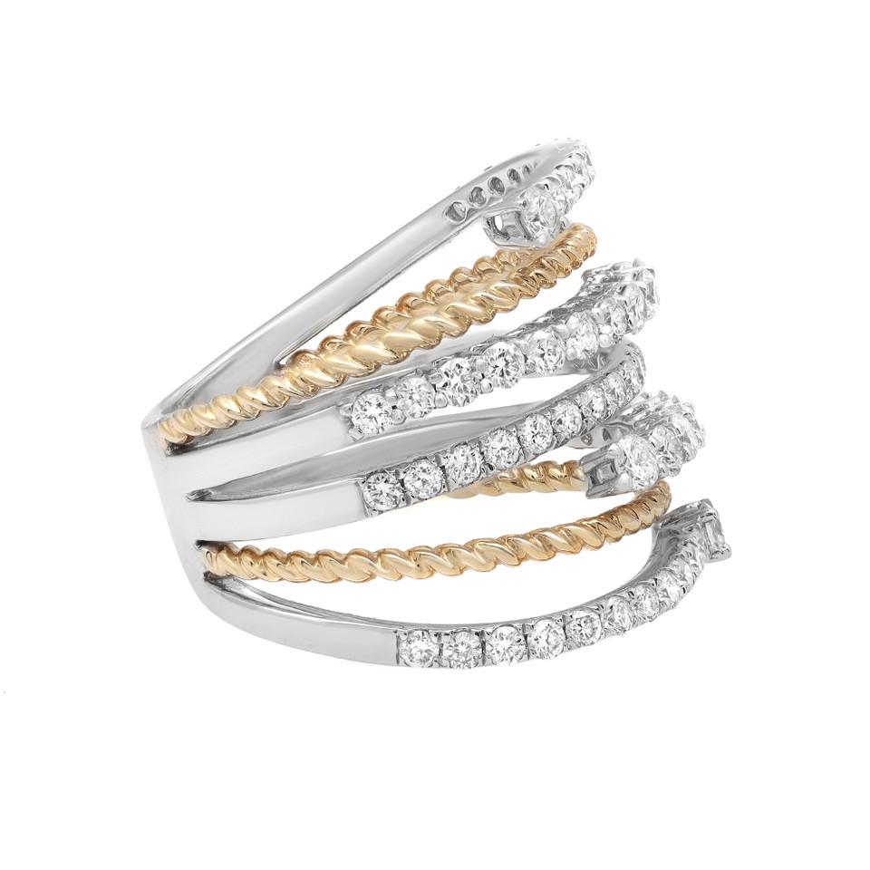 Modern 1.19 Carat Round Cut Diamond Cocktail Ring 18K White Gold  For Sale