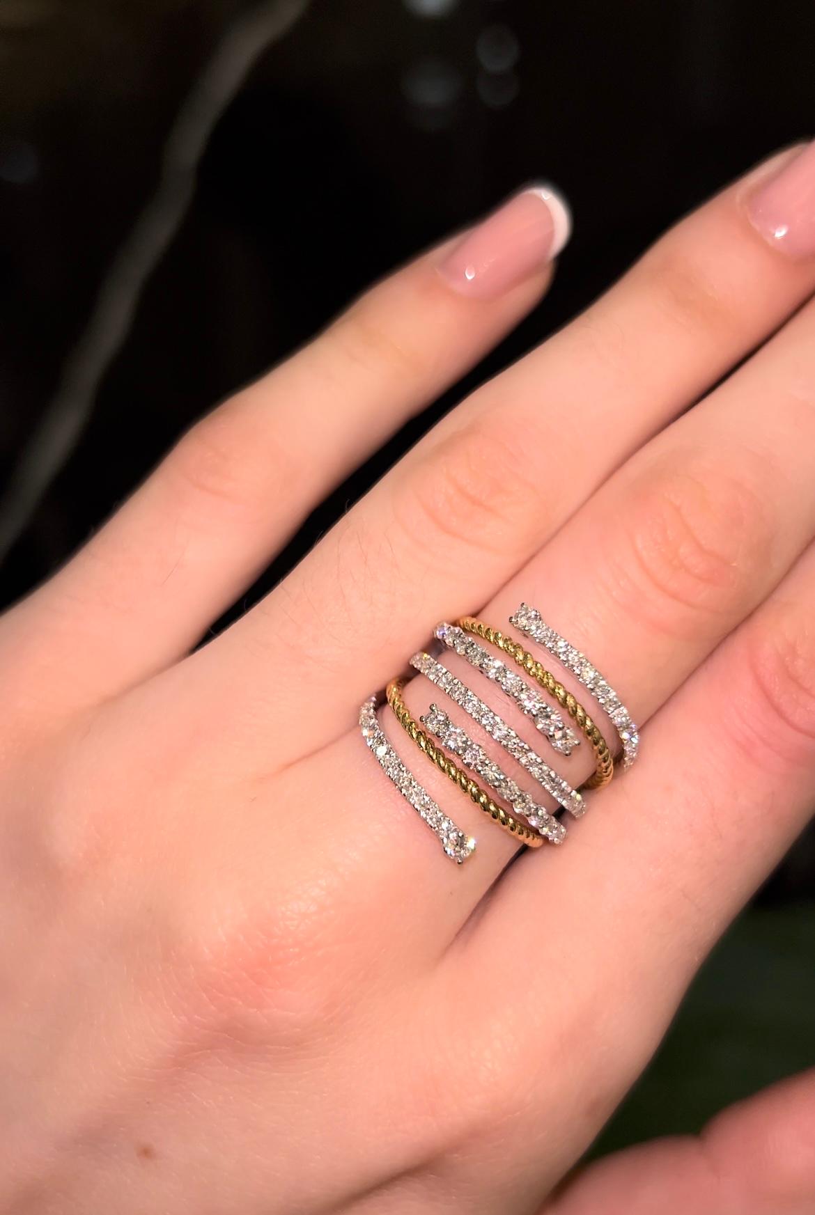 1.20 Carat Round Cut Diamond Cocktail Ring 18K White Gold For Sale 1