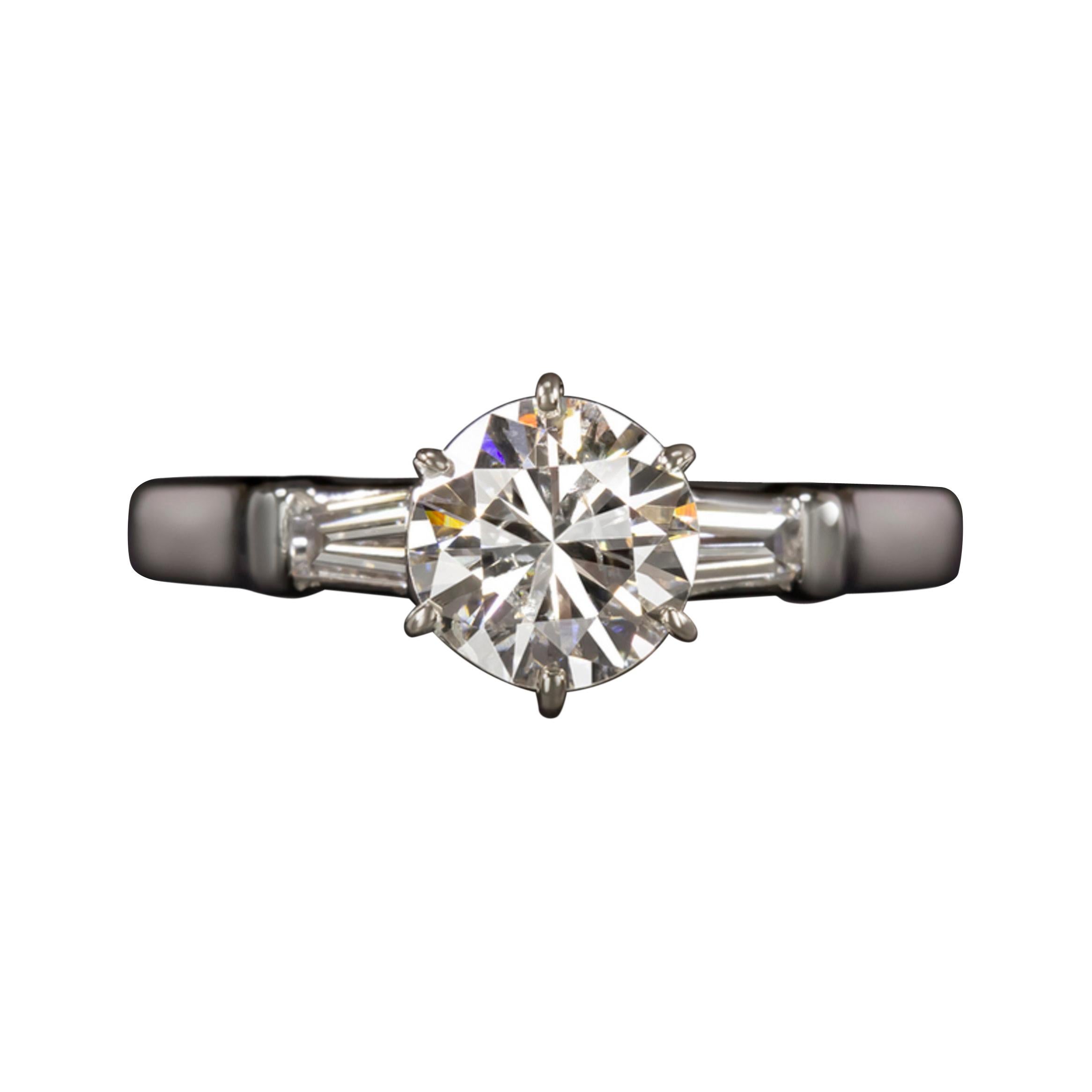 1.19 Carat Round Cut Diamond Engagement Ring