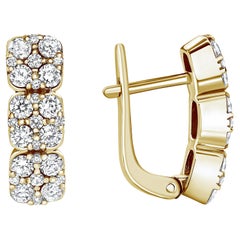 diamonds 1.19 1.19 Carat Round Diamond Earrings in 14k Yellow Gold, Shlomit Rogel