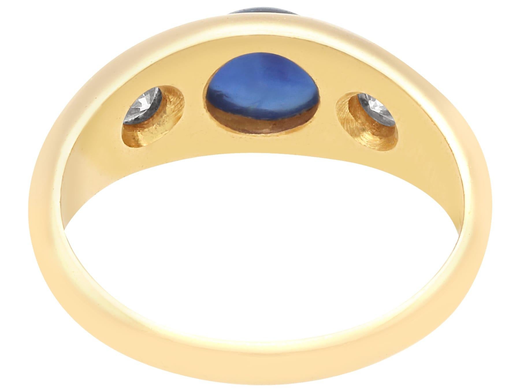 Bague en or jaune 18 carats avec saphir de 1,19 carat et diamants de 0,42 carat, c. 1970 Excellent état - En vente à Jesmond, Newcastle Upon Tyne
