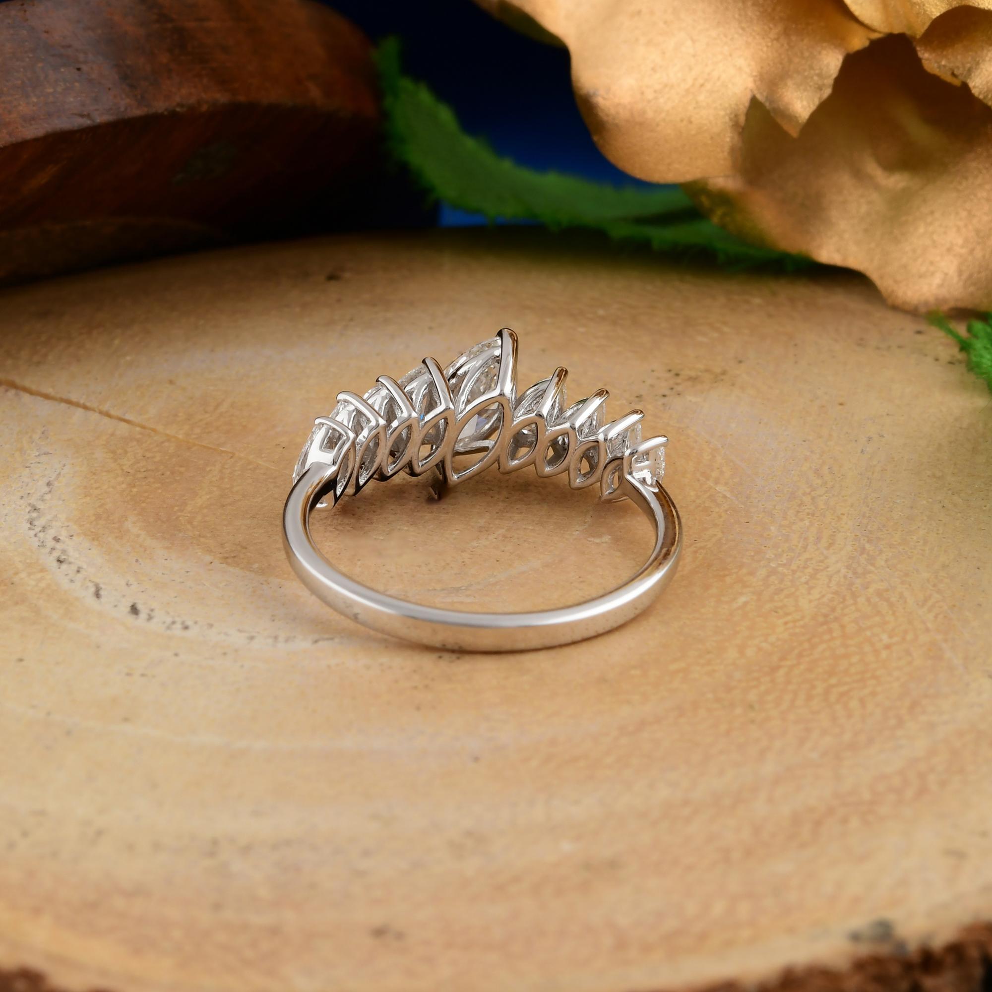 En vente :  1.19 Carat SI Clarity HI Color Marquise Pear Diamond Ring 18 Karat White Gold 4