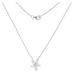 1.19 Carats SI/H Marquise Diamond Pendant Necklace 18 Karat White Gold Jewelry