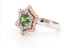 1.19 Carat Demantoid 18 Karat Gold Diamond Engagement Fashion Cocktail Ring