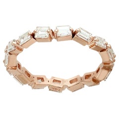 1.19 ct Diamond Band Ring Made 14k Rose Gold
