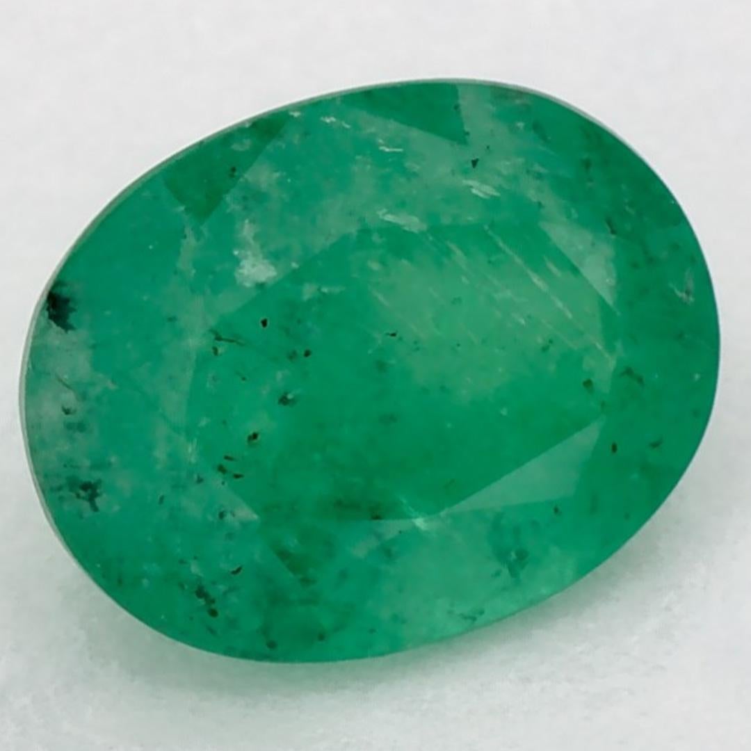 Gema suelta ovalada esmeralda de 1.19 qt Corte oval en venta