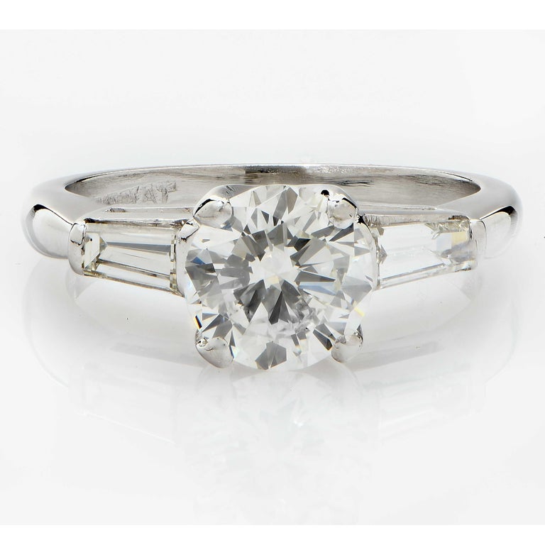 1.19 Carat GIA Graded Platinum Diamond Engagement Ring For Sale at 1stDibs