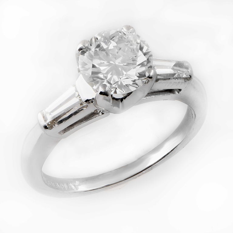 1.19 Carat GIA Graded Platinum Diamond Engagement Ring For Sale at 1stDibs