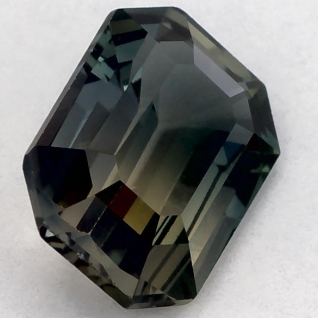 Gema suelta de zafiro verde octogonal de 1.19 qt en venta 2