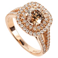 1.19 Ct Natural Fancy Deep Orangy Brown Diamond Ring