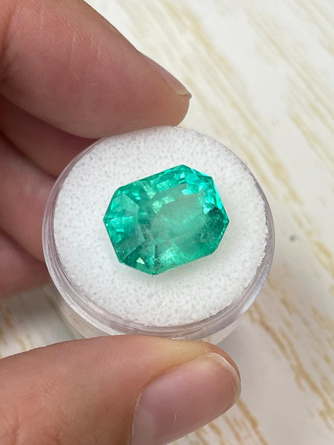 11.90 Carat 15x12 Fine Colombian Emerald - Emerald Cut, Muzo Green May Birthston For Sale 1