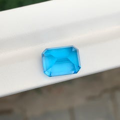 11,90 Karat Ausgezeichneter Loser Schweizer Blautopas Smaragd Form Edelstein