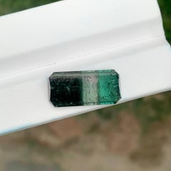 11.90 Carat Loose Tricolor Tourmaline Stone Emerald Cut Natural Afghan Gemstone
