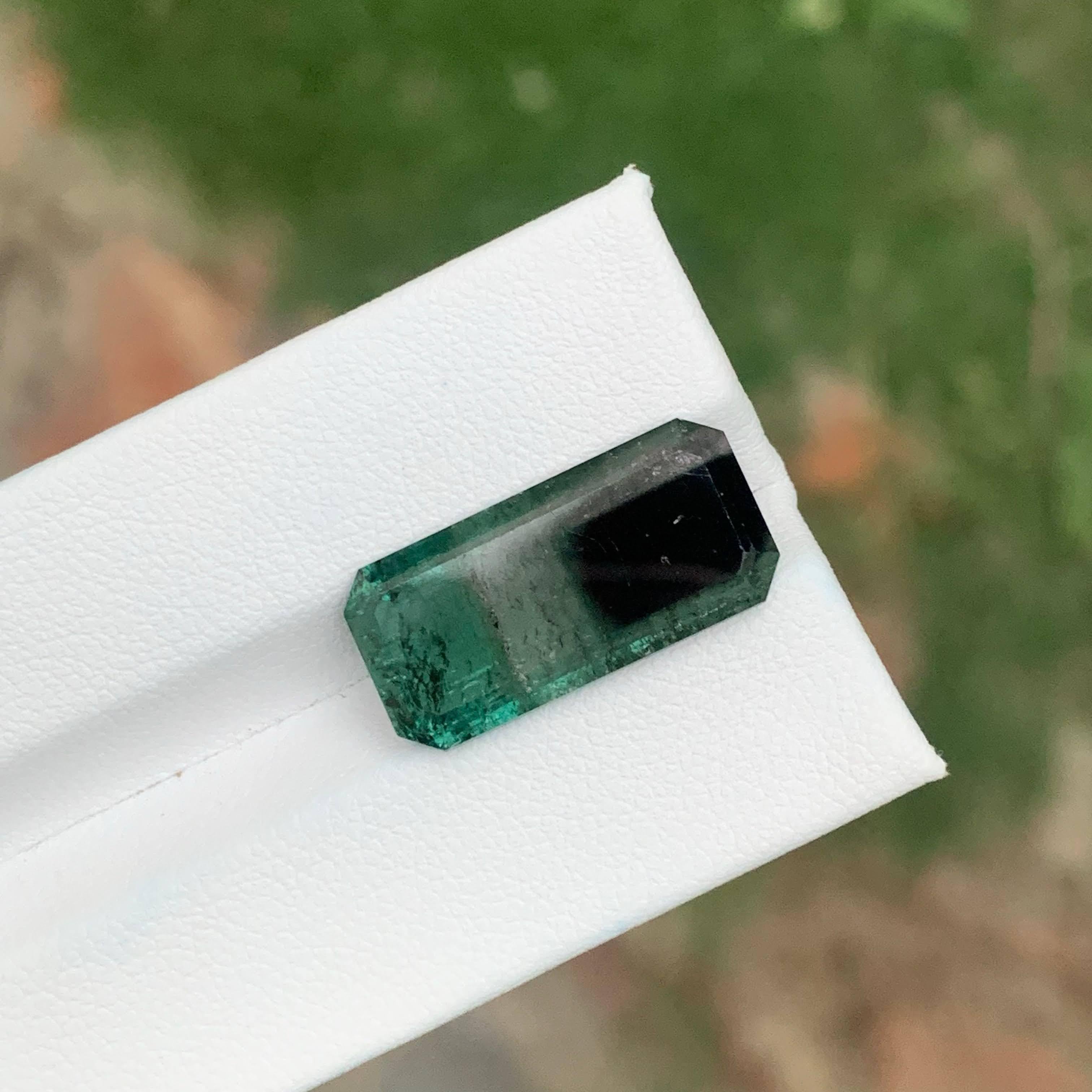 Turmalina tricolor suelta de 11,90 quilates Piedra afgana natural talla esmeralda en venta 2