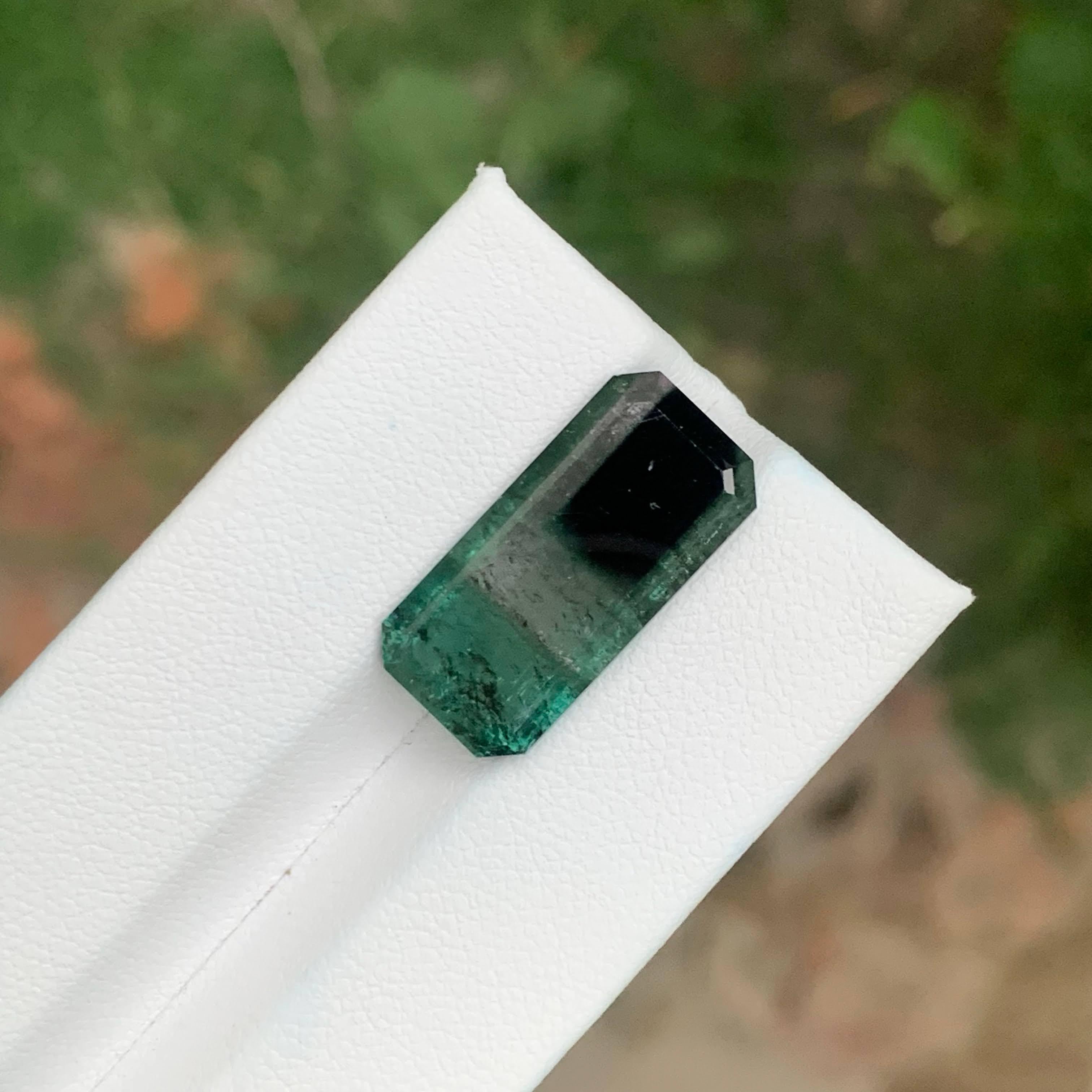 Turmalina tricolor suelta de 11,90 quilates Piedra afgana natural talla esmeralda en venta 3