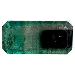 11.90 Carat Loose Tricolor Tourmaline Stone Emerald Cut Natural Afghan Gemstone