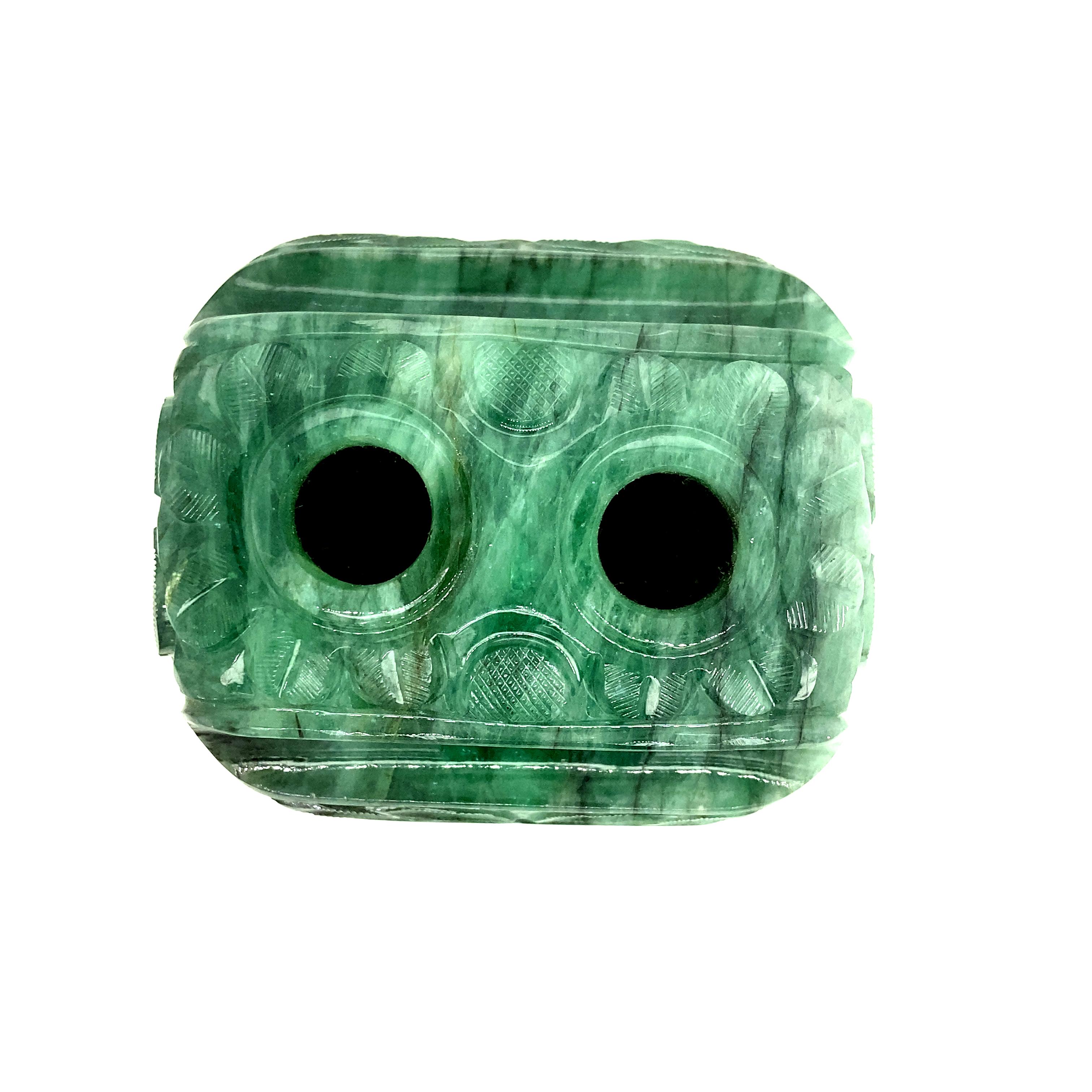 1191 Carat Carved Emerald Pen Holder For Sale 8