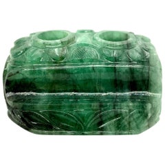 1191 Carat Carved Emerald Pen Holder