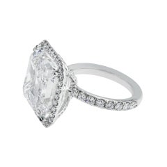 11.91 Carat Asscher Diamond Ring Brilliant White 18K Gold Grand Palais Radiance