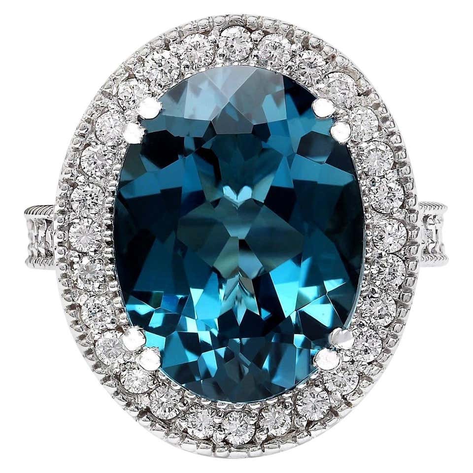 2.45 Carat Natural Pink Topaz and Diamond 14 Karat Solid White Gold ...